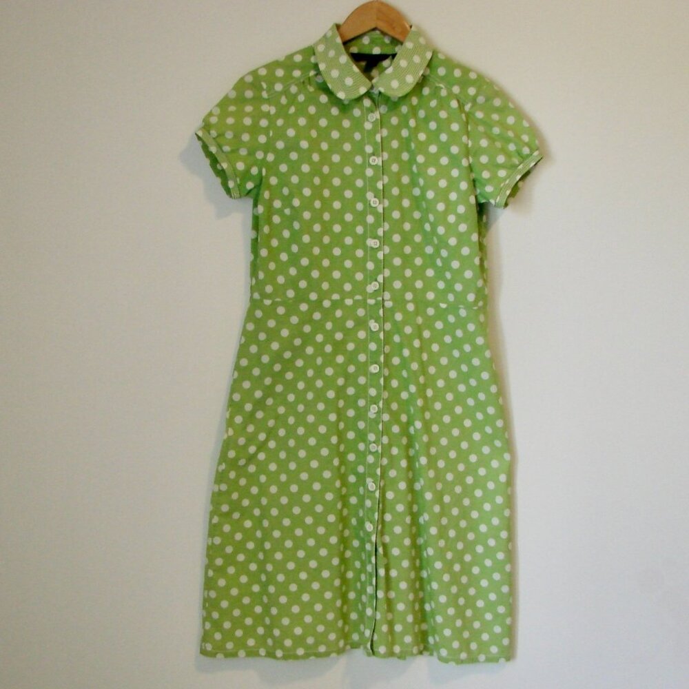 Boden Green Polka Dot Midi Dress
